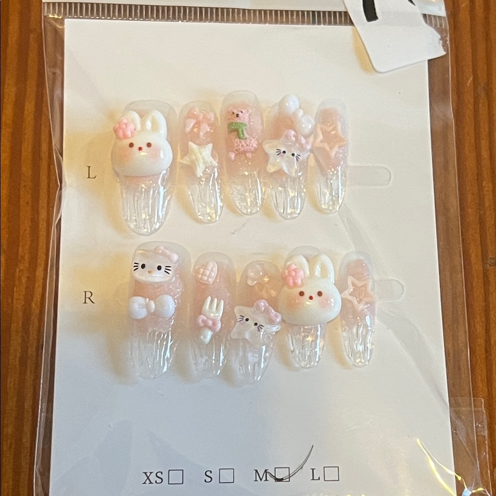 Cute Bunny and Star Press-On Nails